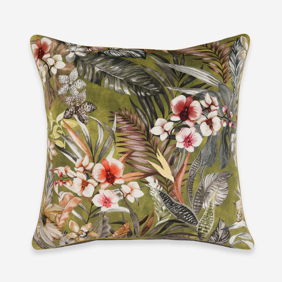 表面／カラー：グリーン／45cm×45cm／クッション中材は別売