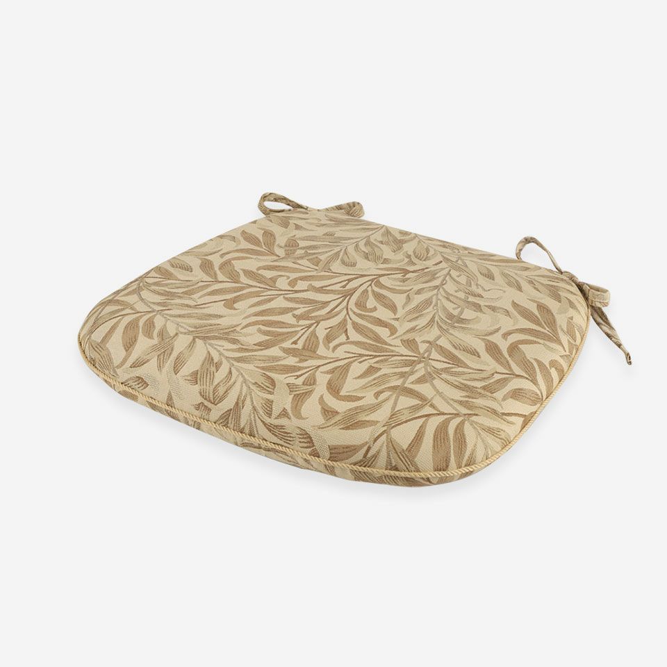 表面／カラー：ベージュ／48cm×45cm／柳の枝の流れと、細長い柳の葉で全面が埋め尽くされています