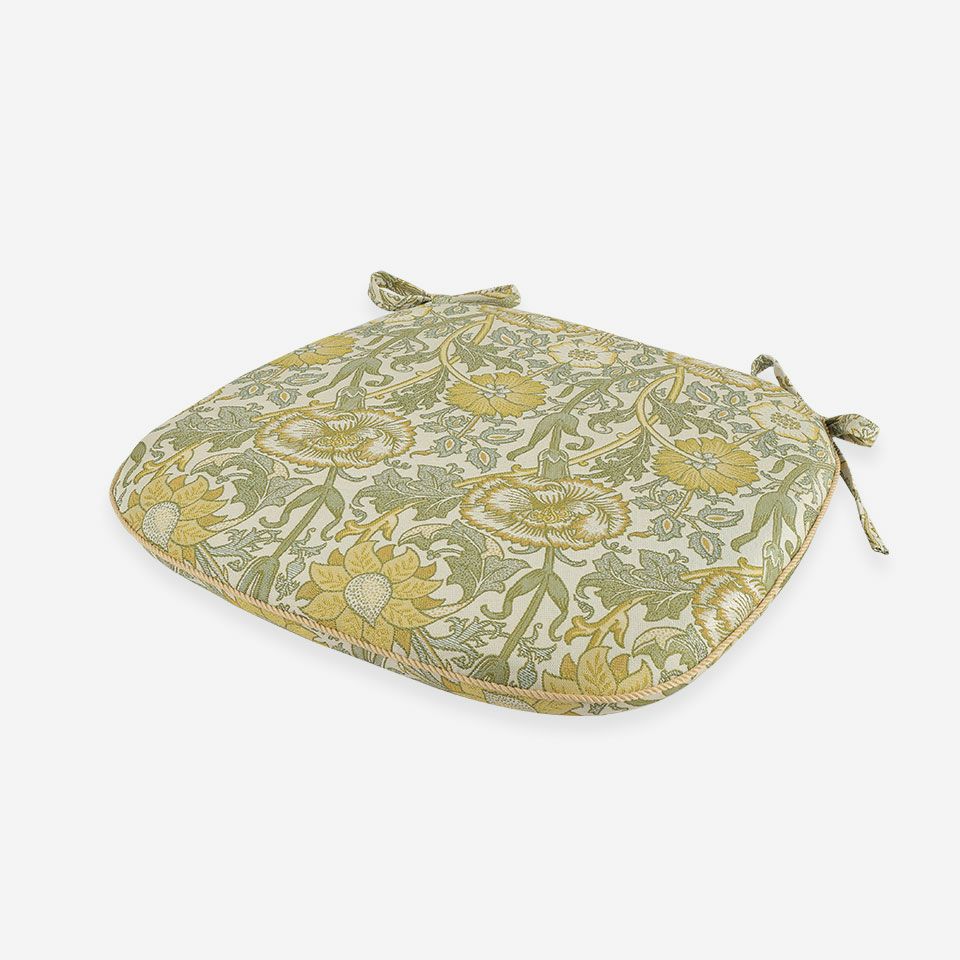 表面／カラー：イエロー／45cm×43cm／バラとカーネーションが絡み合う様を曲線でシンプルに描いています