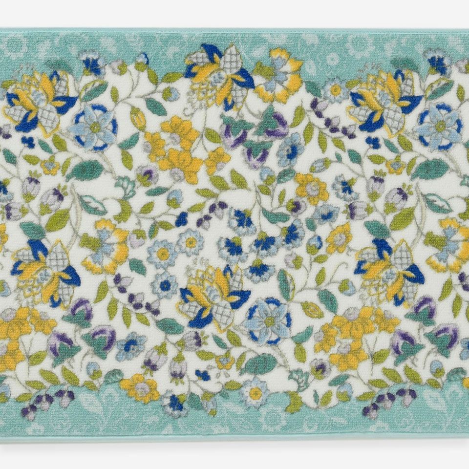 川島織物セルコン ミントン ガーデンナチュール キッチンマット 50×270cm FT1230 LGR ライトグレー