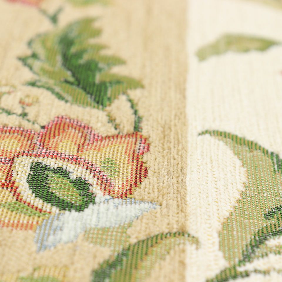この商品はモール糸（シェニール糸）を使ったゴブラン織です／カラー：グリーン