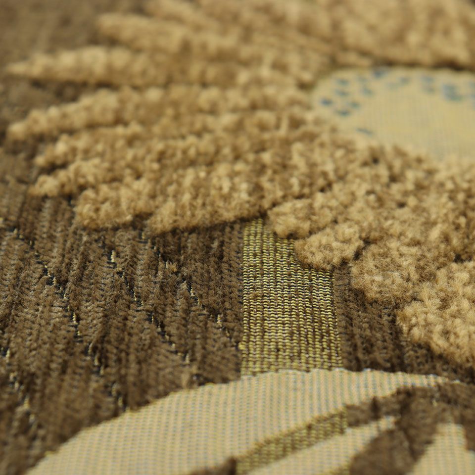 この商品はモール糸（シェニール糸）を使ったゴブラン織です／カラー：ブラウン