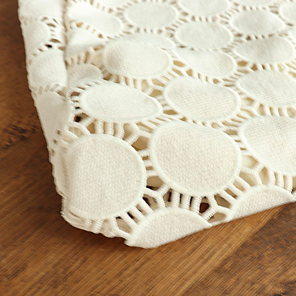 コーディネートのアクセントになる可愛いレース生地です