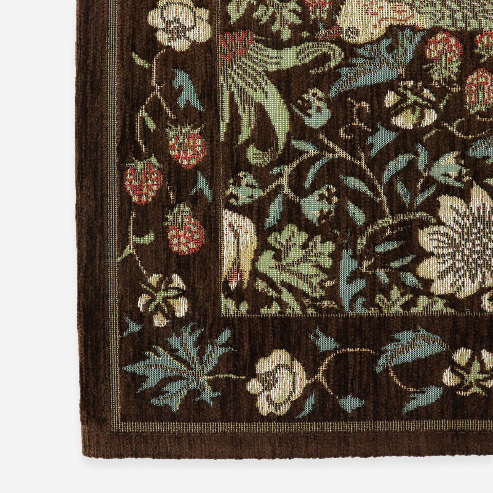 この商品はモール糸（シェニール糸）を使ったゴブラン織です／カラー：ブラウン／約45cm×75cm