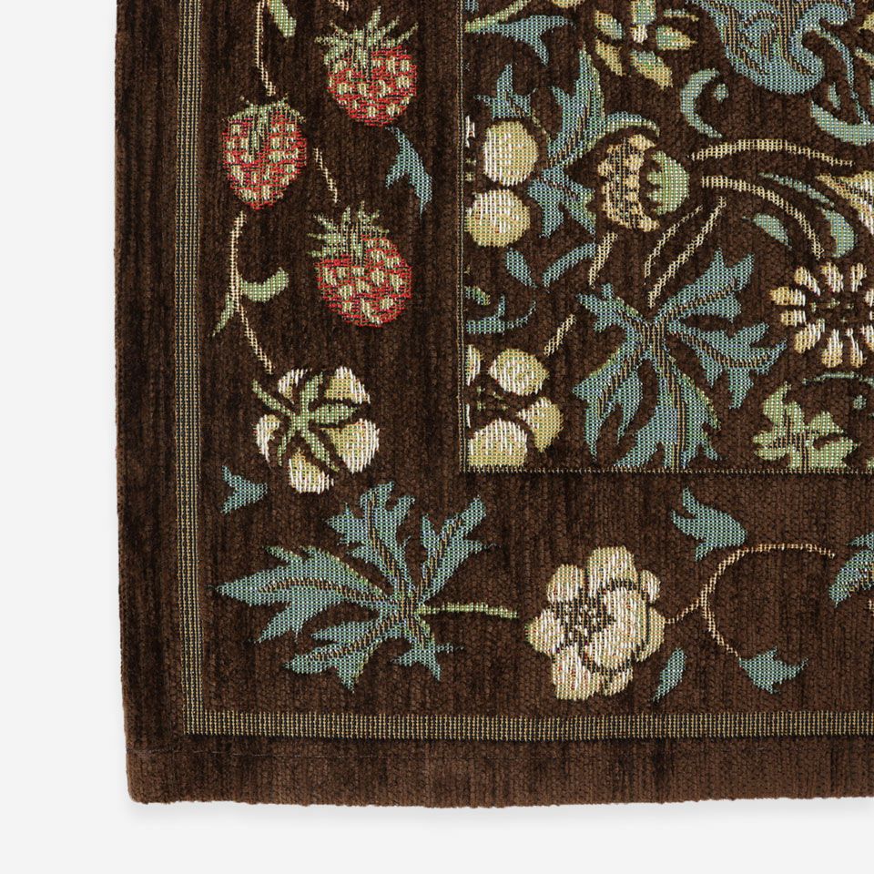 この商品はモール糸（シェニール糸）を使ったゴブラン織です／カラー：ブラウン／約60cm×90cm