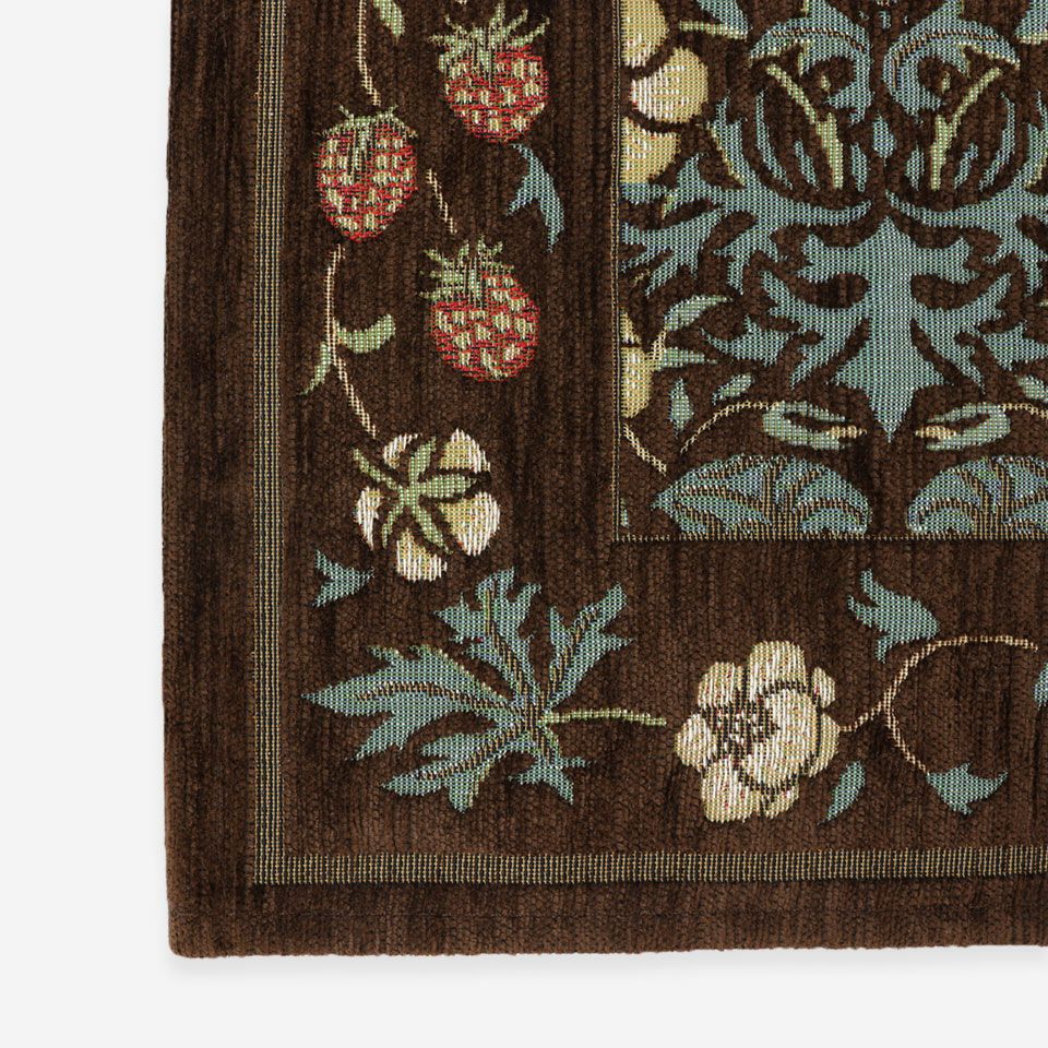 この商品はモール糸（シェニール糸）を使ったゴブラン織です／カラー：ブラウン／約67cm×120cm