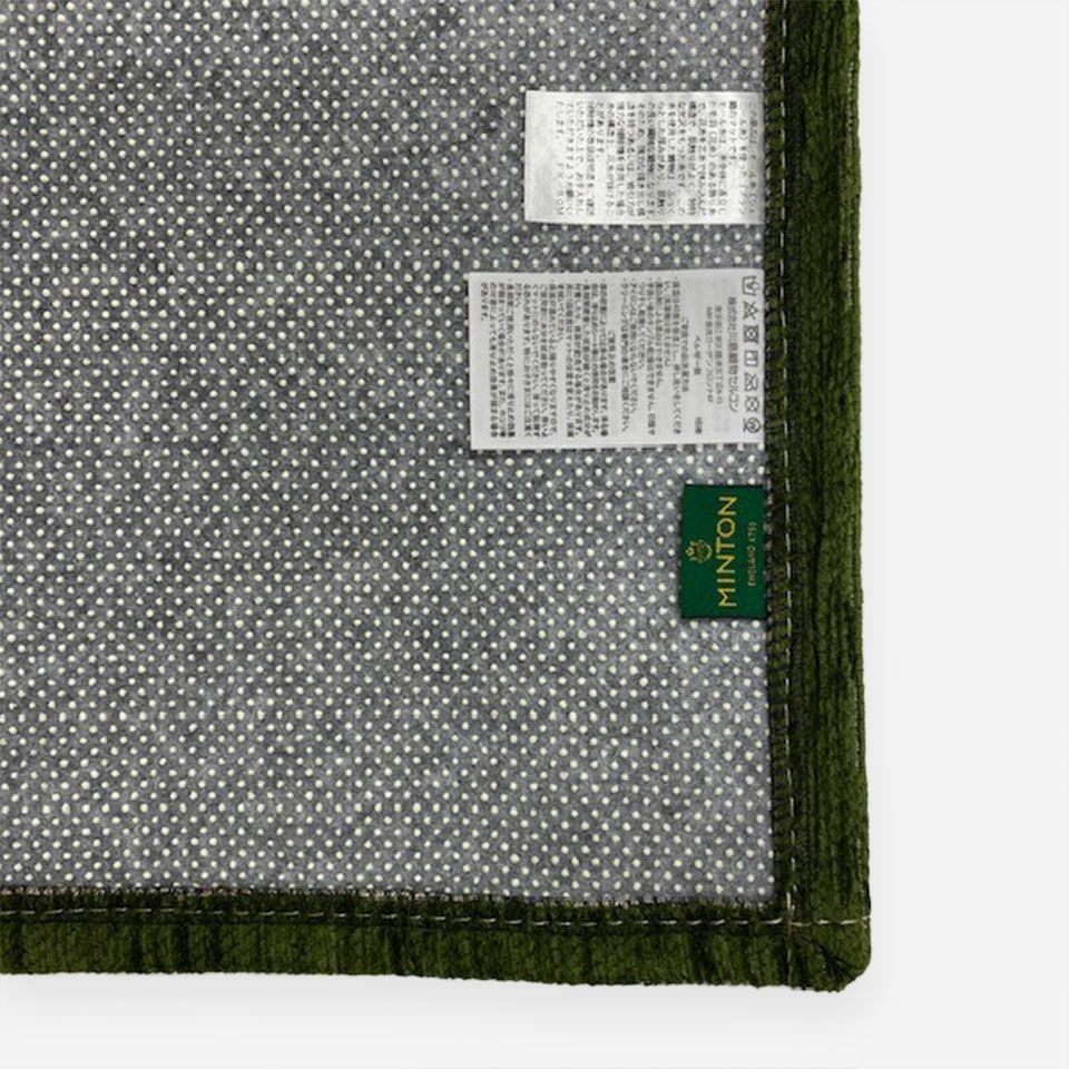 裏面はすべり止め加工が施されており、「MINTON」のブランドタグが付いています