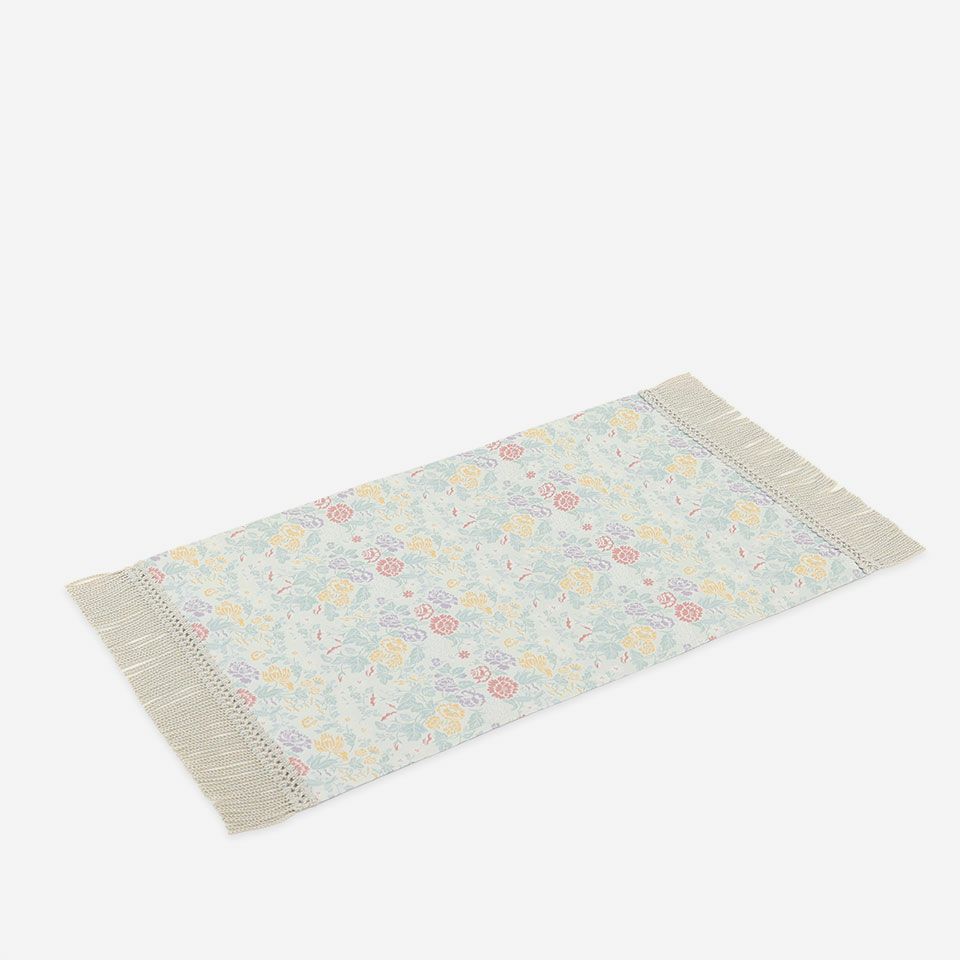 表面／カラー：ライトブルー／38cm×60cm（フリンジ込みサイズ 38cm×74cm）