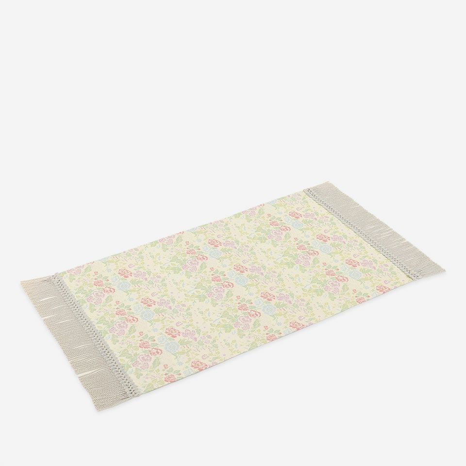 表面／カラー：ホワイトブラウン／38cm×60cm（フリンジ込みサイズ 38cm×74cm）