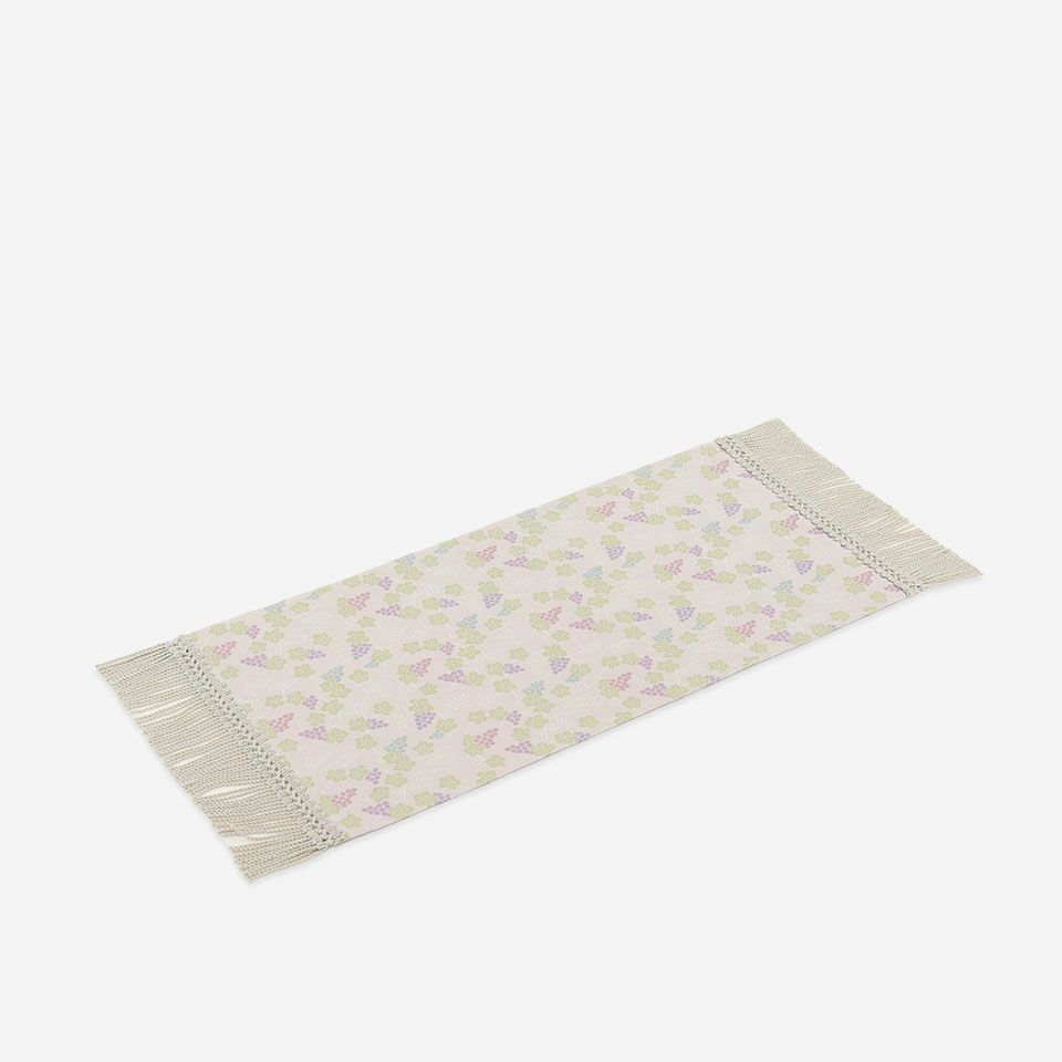 表面／カラー：グレー／38cm×60cm（フリンジ込みサイズ 38cm×74cm）