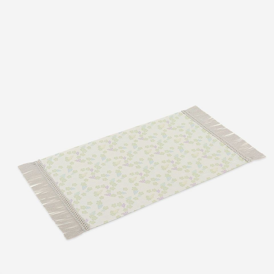表面／カラー：グレー／38cm×90cm（フリンジ込みサイズ 38cm×104cm）