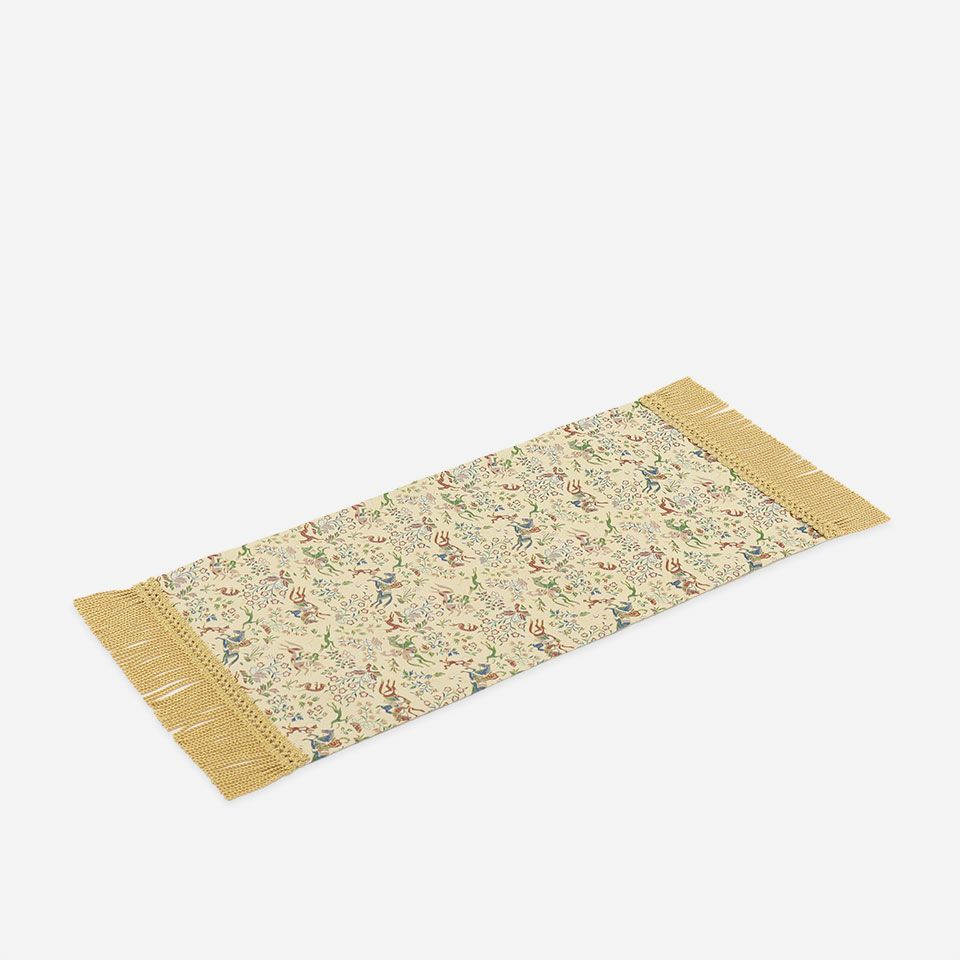 表面／カラー：ホワイトブラウン／28cm×55cm（フリンジ込みサイズ 28cm×69cm）