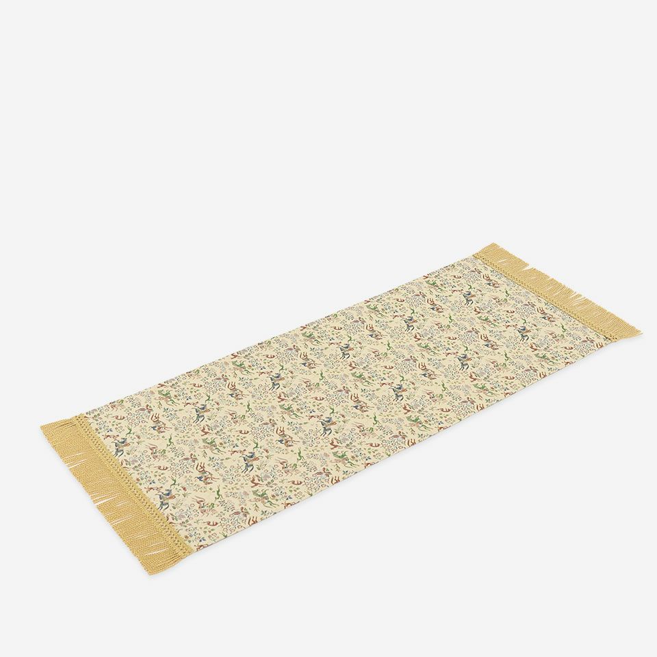 表面／カラー：ホワイトブラウン／38cm×90cm（フリンジ込みサイズ 38cm×104cm）