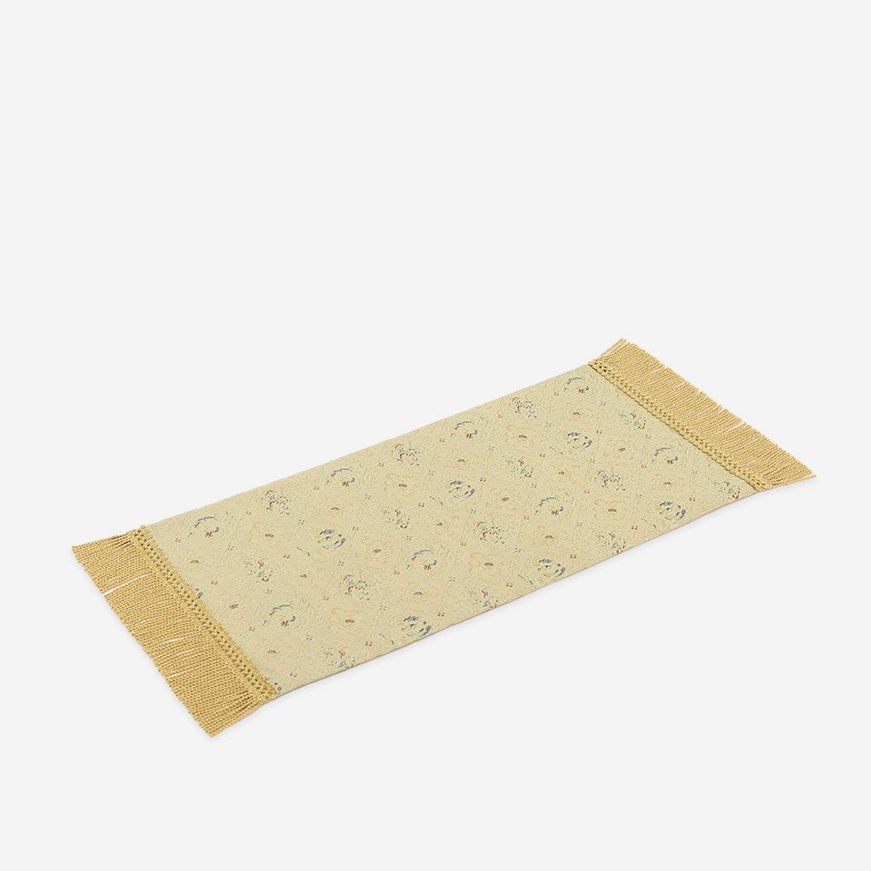 表面／カラー：ホワイトブラウン／28cm×55cm（フリンジ込みサイズ 28cm×69cm）