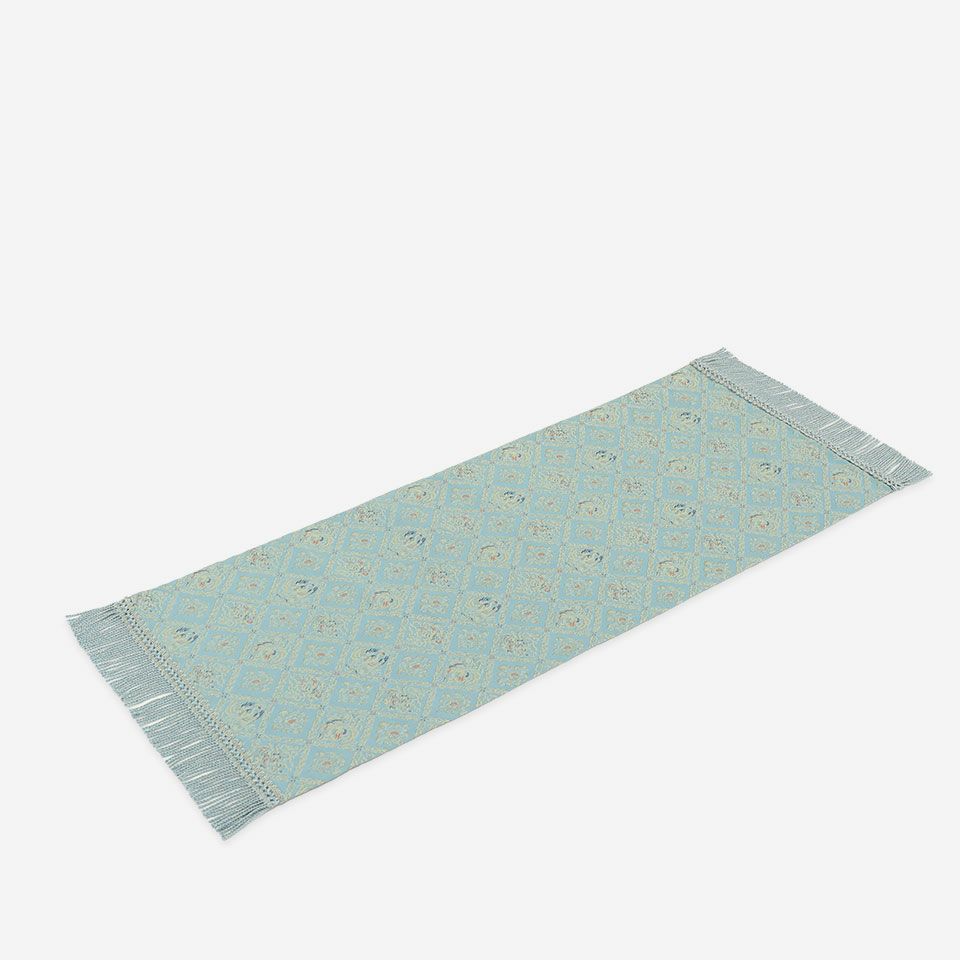 表面／カラー：ブルー／38cm×90cm（フリンジ込みサイズ 38cm×104cm）