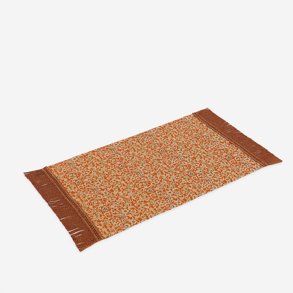 表面／カラー：ブラウン／38cm×60cm（フリンジ込みサイズ 38cm×74cm）