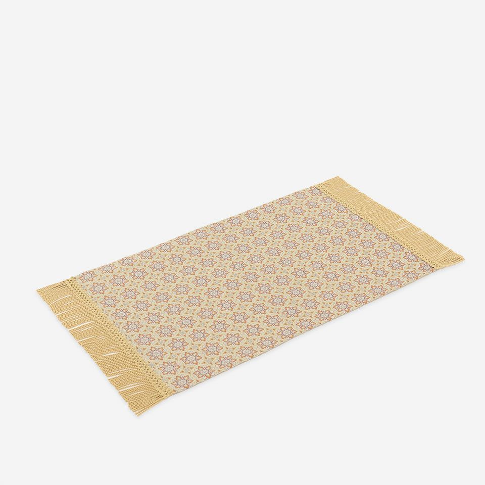 表面／カラー：ベージュ／38cm×60cm（フリンジ込みサイズ 38cm×74cm）