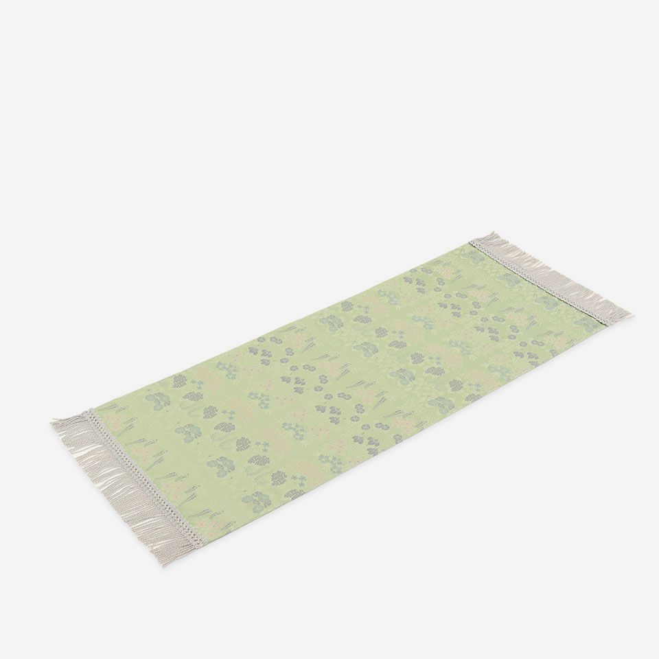 表面／カラー：グリーン／38cm×90cm（フリンジ込みサイズ 38cm×104cm）