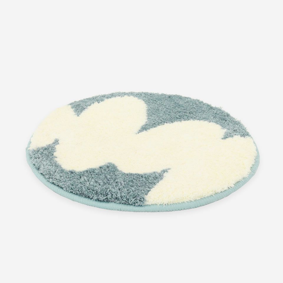 表面／カラー：ブルー／38cm円形／インテリアのアクセントになりおすすめです