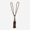正面画像／カラー：ブラウン／紐の全長 約80cm 房の長さ 約30cm