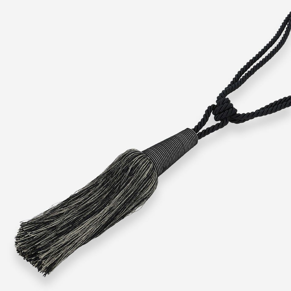 ロングセラーのシックモダンテイストのラグジュアリー感あふれるモダン房タッセルです／カラー：ブラック