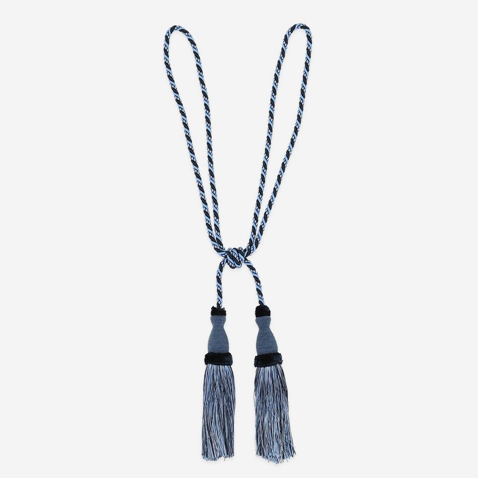 正面画像／カラー：ブルー／紐の全長 約80cm 房の長さ 約27cm