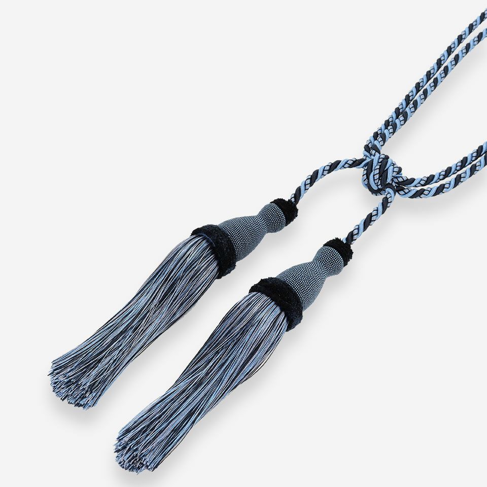 ロングセラーのトラディショナルクラシックテイストの2つ房タッセルです／カラー：ブルー