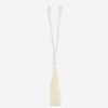 正面画像／カラー：アイボリー／紐の全長 約73cm（うちループ部分 約5cm） 房の長さ 約30cm