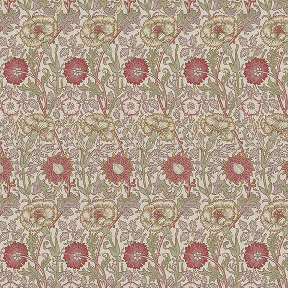 春に咲くカーネーション、撫子、野ばらが高く伸びていくように植物の生命力を描いたデザインです／カラー：ピンク