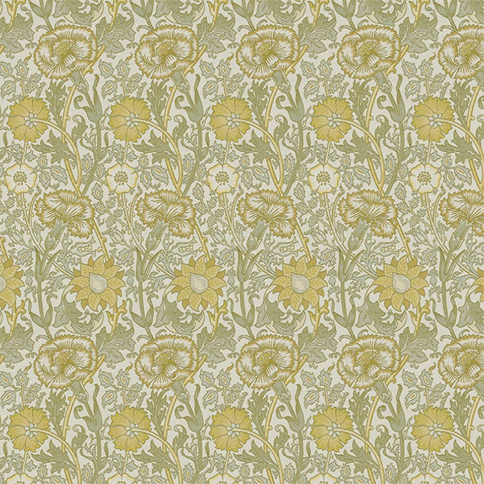 春に咲くカーネーション、撫子、野ばらが高く伸びていくように植物の生命力を描いたデザインです／カラー：イエロー