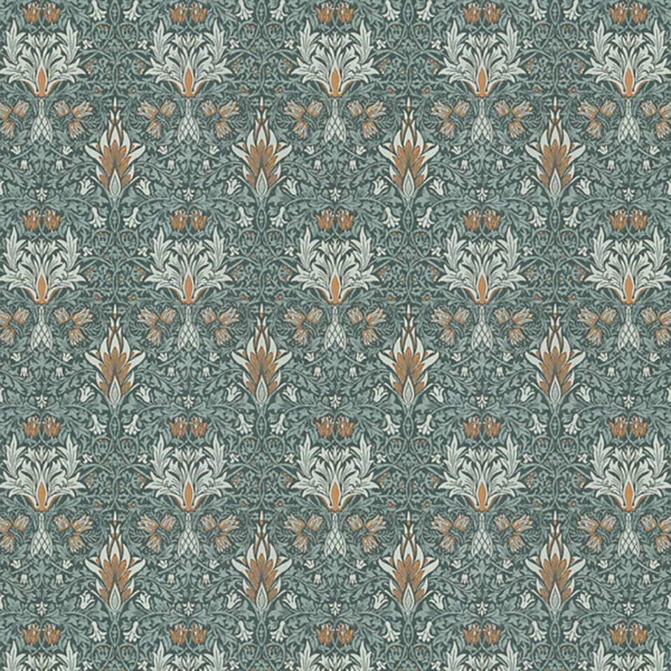 クラシックな柄を小さく使いやすい大きさにしています／カラー：ブルーグリーン