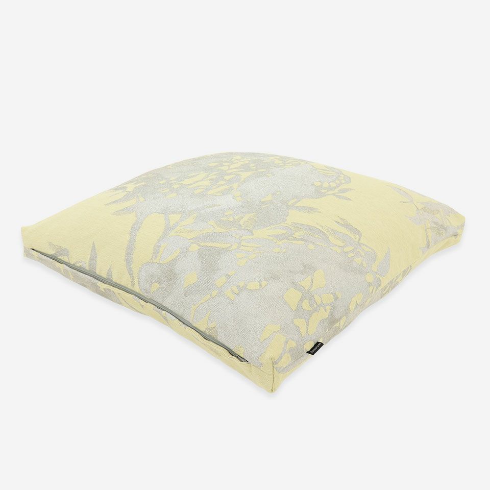 マチ付きで縫い合わせ仕様、シンプルな仕上がり／50cm×50cm／マチ4cm／カラー：イエロー