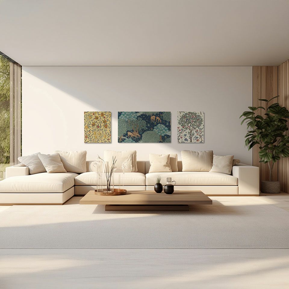 サイズやデザインを組み合わせて、ウィリアム・モリスの世界観をお楽しみください