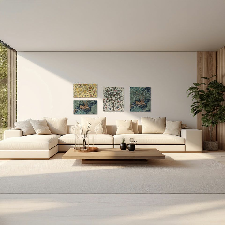 サイズやデザインを組み合わせて、ウィリアム・モリスの世界観をお楽しみください