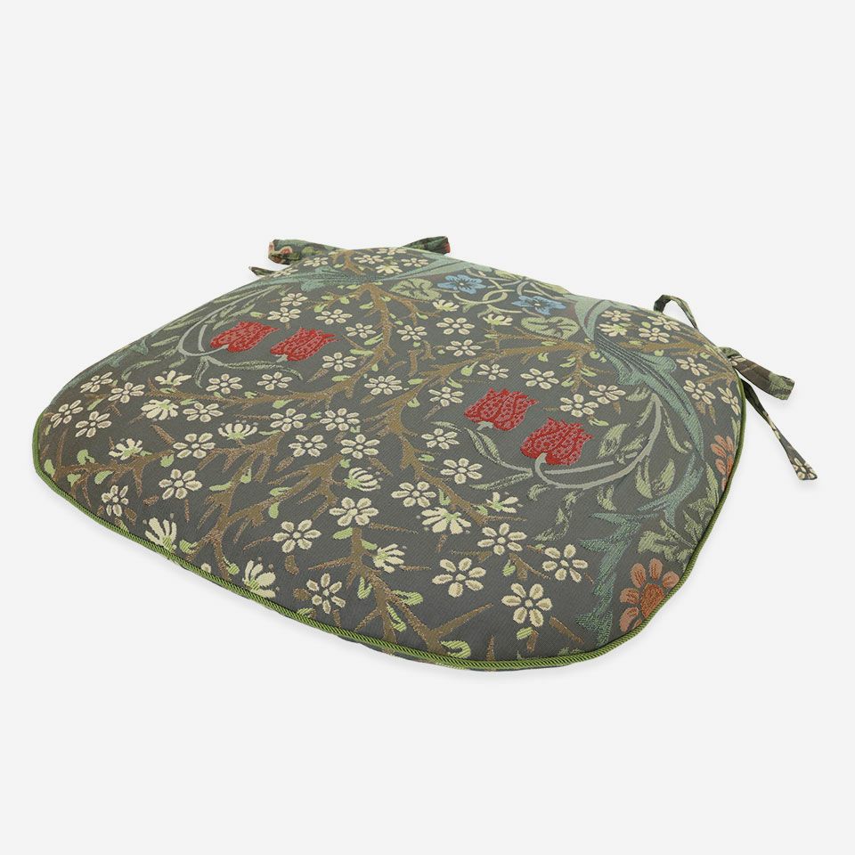 表面／カラー：ダークグリーン／45cm×43cm／モリスの一番弟子ジョンヘンリーダールによって作成されたハンドプリントのデザインです