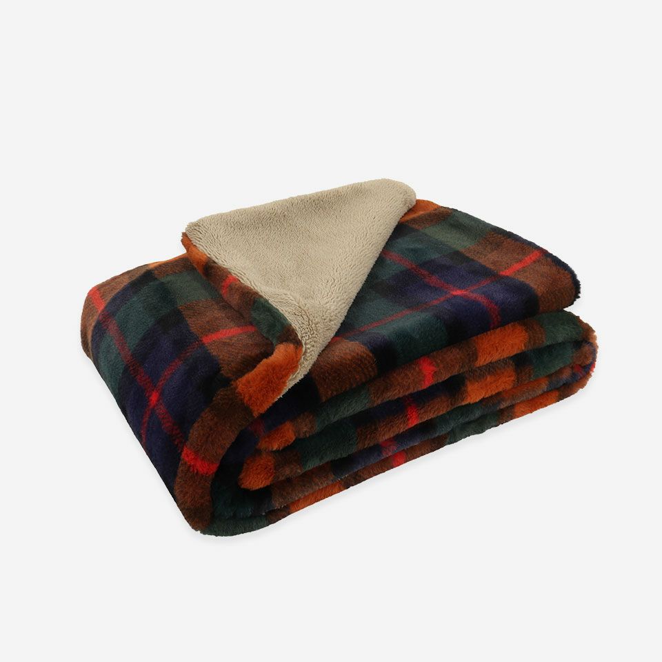 畳んだ画像／カラー：ネイビー／約100×140cm