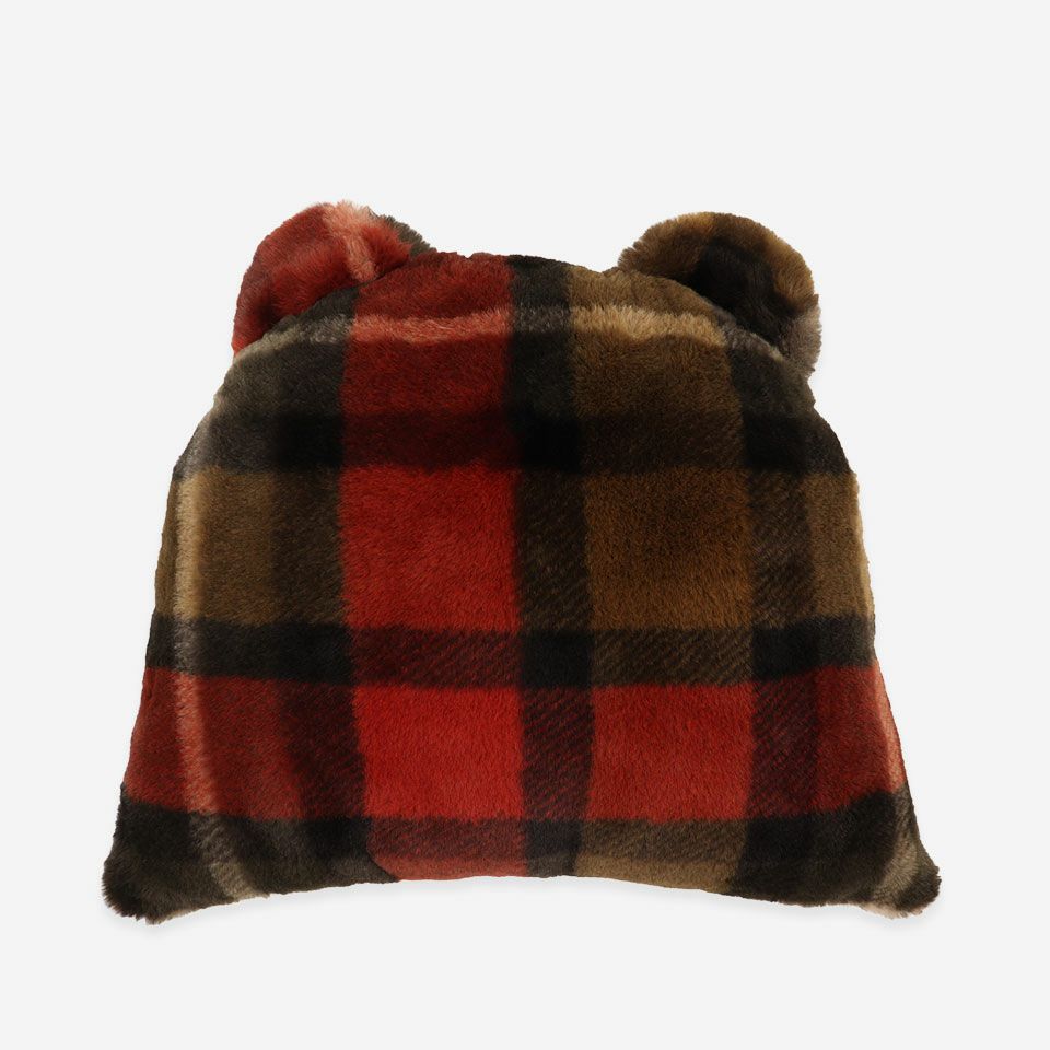 なめらか触感を抱きかかえて味わうクマのシルエットクッションです／カラー：ブラウン