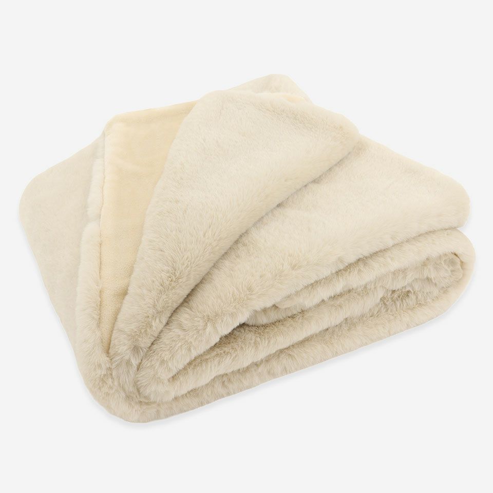 畳んだ画像／カラー：アイボリー／約140×190cm