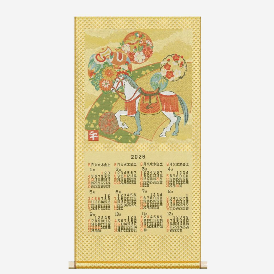 期間限定】2026年 綾錦織カレンダー 「四季彩馬(しきいろどりうま