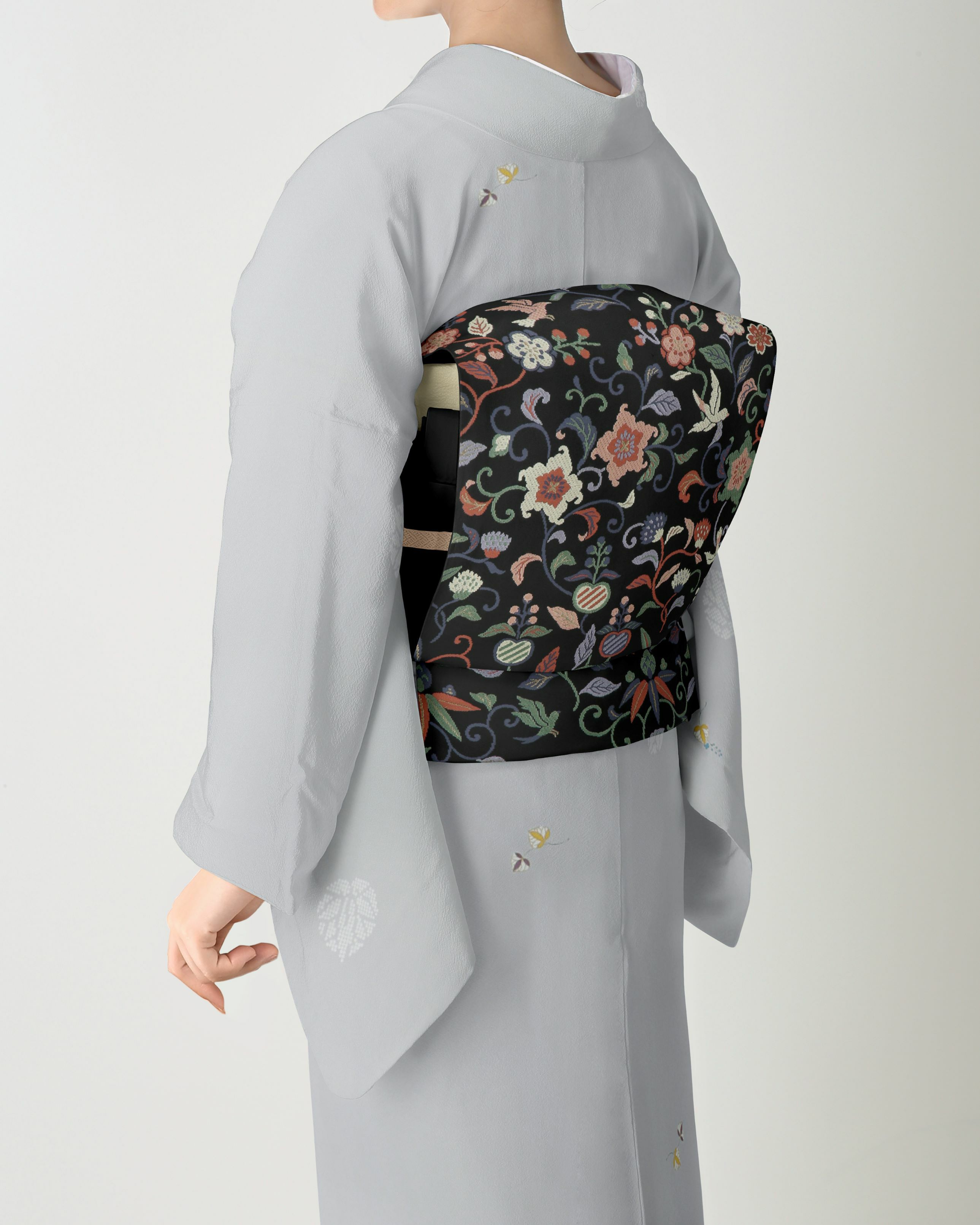 受注生産品】Yulia to Kawashima 名古屋帯 花苑遊鳥文(黒) | 【公式