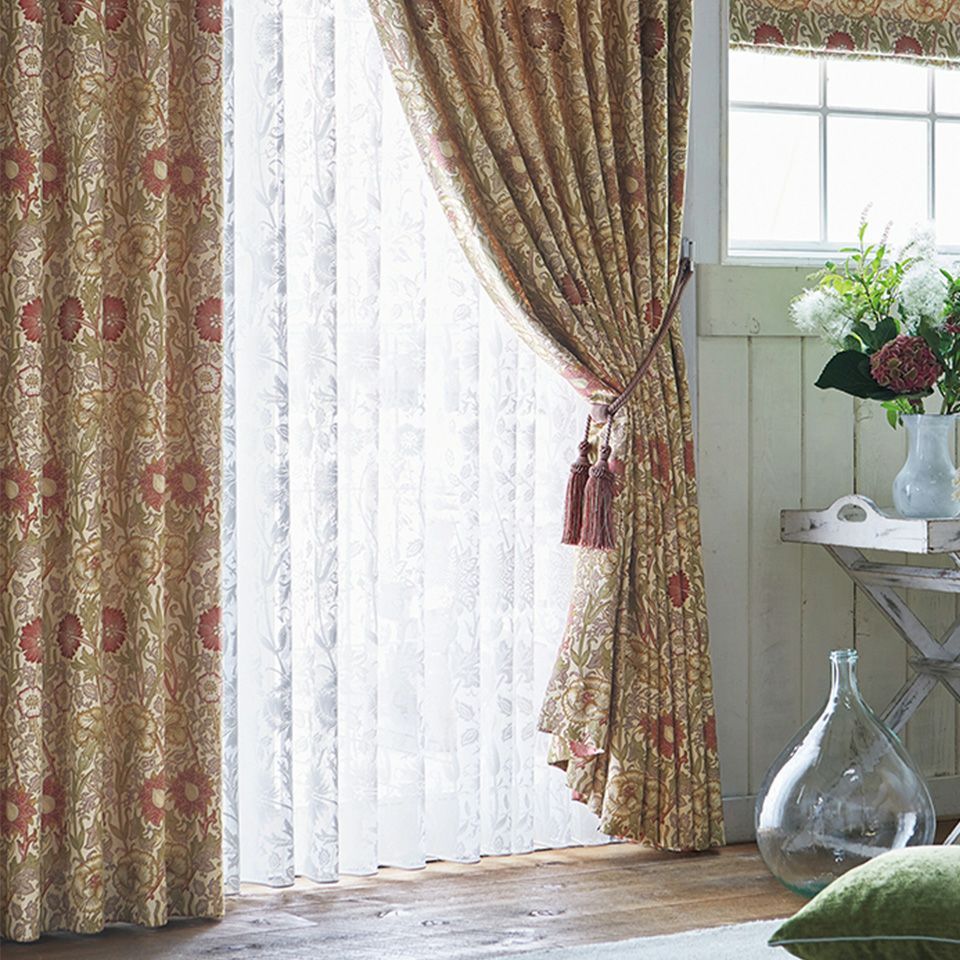 ピンク＆ローズ Morris Design Studio ドレープカーテン MM3127 【2.3