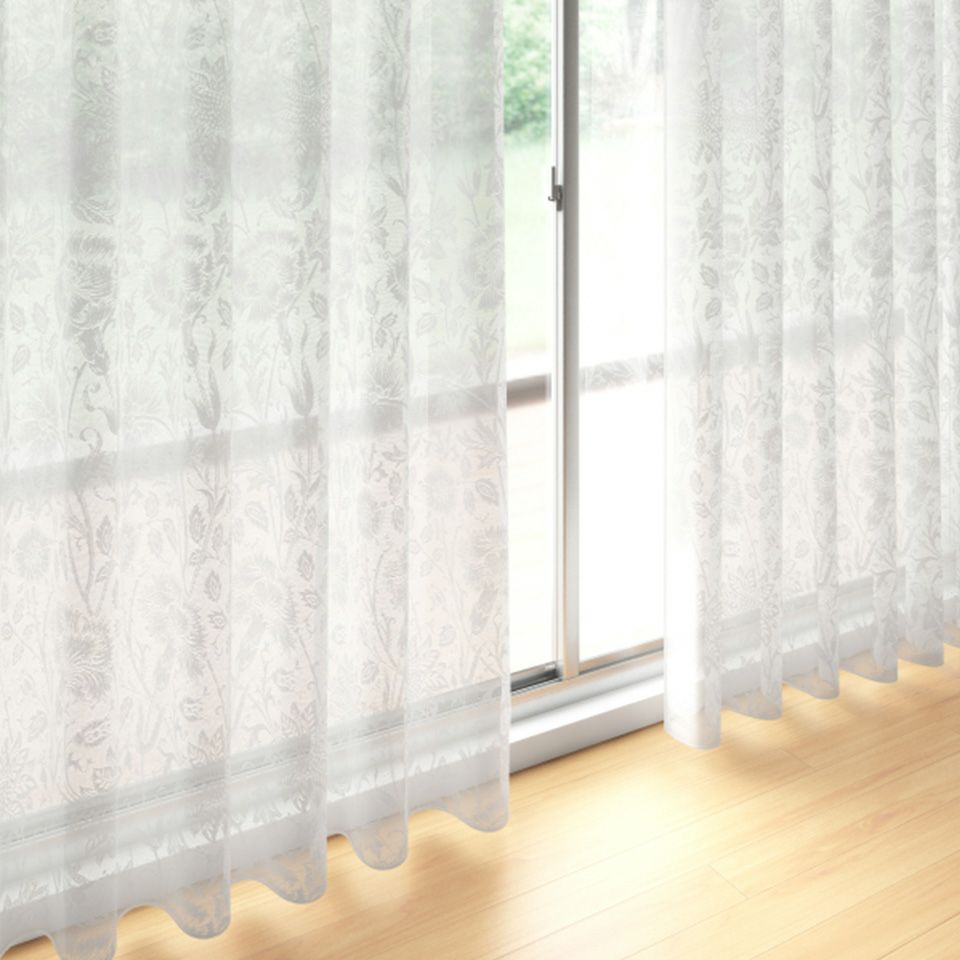 ピンク＆ローズ Morris Design Studio レースカーテン MM3163 【2.3倍