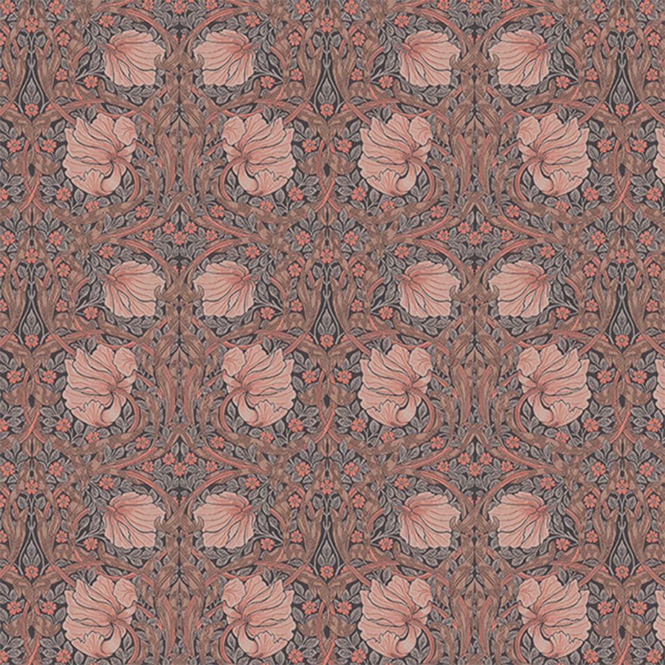 生地画像／コーラルピンクとグレーの組み合わせは今までのモリスにはない、新鮮なイメージを引き出しています